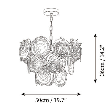Lustre Verde Glass Disc — Plans de dimensions 1