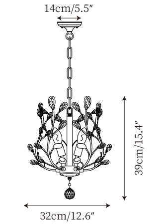 Lofami Kristallen Hanglamp — Dimensioentekeningen 1