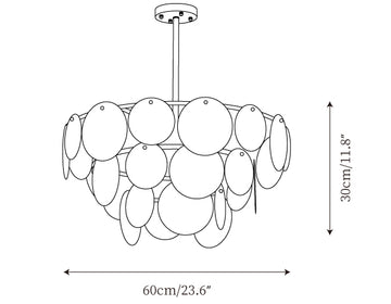 Loire Kroonluchter — Dimensioentekeningen 1