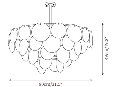 Loire Kroonluchter — Dimensioentekeningen 2