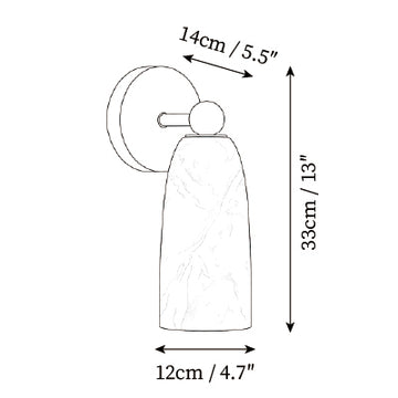 Manor Alabaster Wall Sconce — Dimension drawings 1
