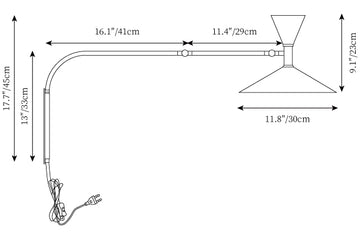 Marseille Plug In Wall lamp — Plans de dimensions 1