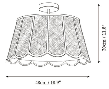 Maude Raffia Semi Flush Mount — Dimension drawings 1