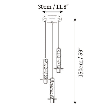 Meta Stone Combination Chandelier — Dimension drawings 2