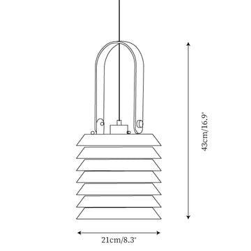 Minimalist Lantern Pendant Lamp — Dimension drawings 2