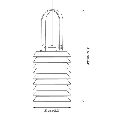 Minimalist Lantern Pendant Lamp — Dimension drawings 1