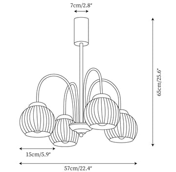 Lustre Molecural en bois — Plans de dimensions 1