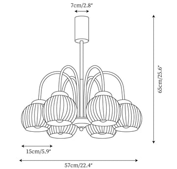 Lustre Molecural en bois — Plans de dimensions 2