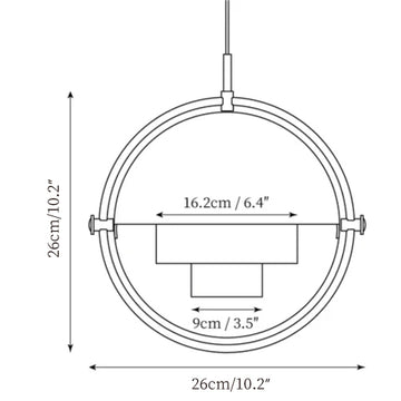 Deformed Ball Pendant Light — Dimension drawings 1