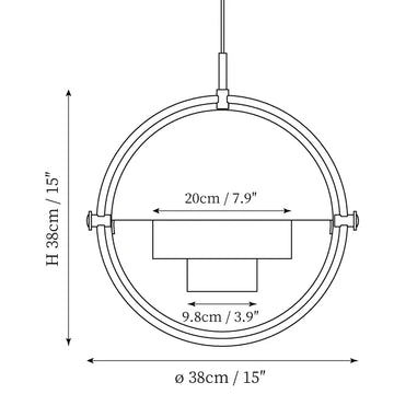 Deformed Ball Pendant Light — Dimension drawings 2