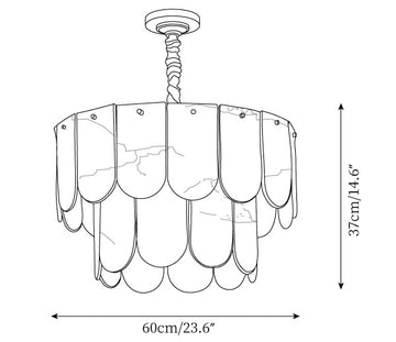 Nason Glass Chandelier — Dimension drawings 1