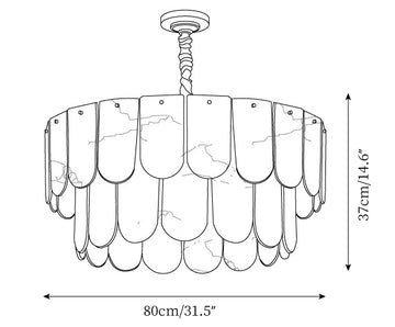 Nason Glass Chandelier — Dimension drawings 2