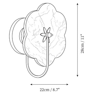 Ninfa Alabaster Wall Sconce — Dimension drawings 1