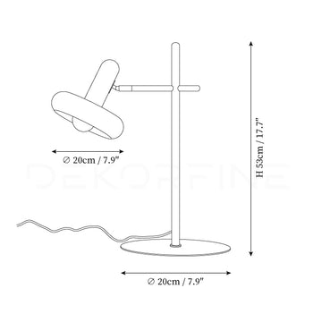 Lampe de Table Optima — Plans de dimensions 1
