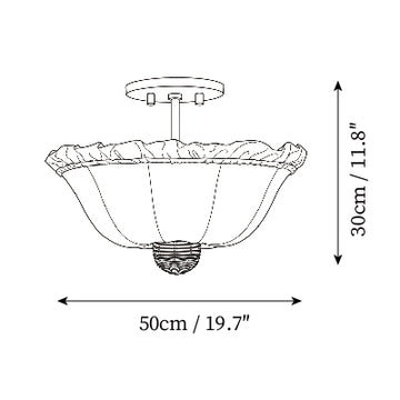 Josette Plafondlamp — Dimensioentekeningen 2