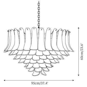 Pink Saddle Chandelier — Dimension drawings 1