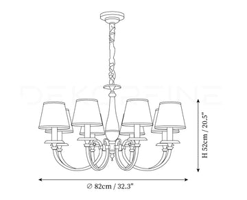 Pleated Brass Chandelier — Dimension drawings 3