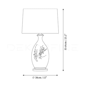 Plum Ceramic Table Lamp — Dimension drawings 1
