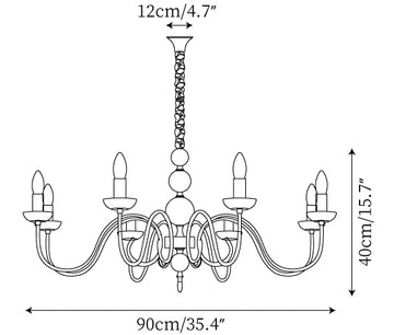 Lampadario Plumette — Disegni dimensionali 3