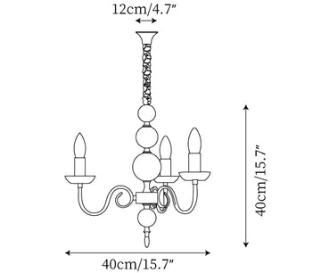Lampadario Plumette — Disegni dimensionali 1
