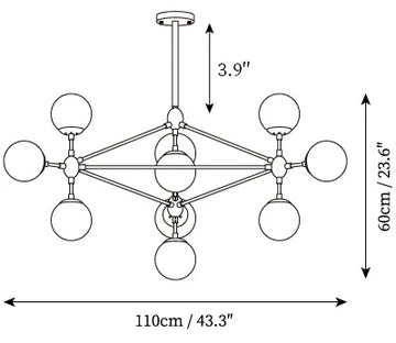 Moto Chandelier — Dimension drawings 2