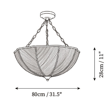 Preston Pleated Pendant Light — Dimension drawings 4