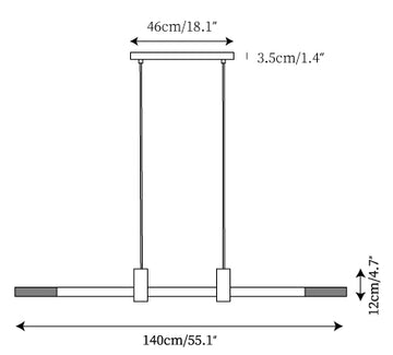RA Linear Chandelier — Dimension drawings 1