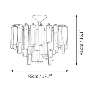 Reykjavik Glass Flush Mount Ceiling Light — Dimension drawings 1