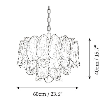Serafina Glass Chandelier — Dimension drawings 2