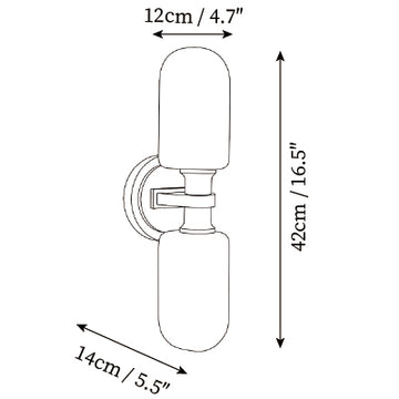 Solus Capsule Glass Wall Sconce — Dimension drawings 2