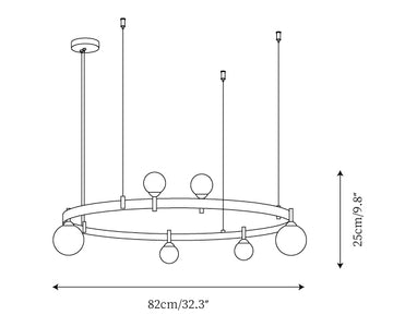 Stant Circular Chandelier — Dimension drawings 1
