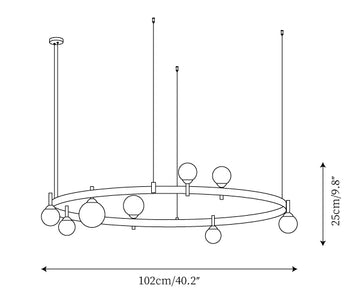 Stant Circular Chandelier — Dimension drawings 2