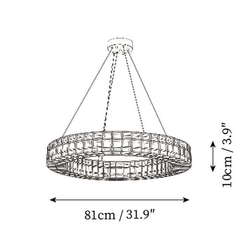 Lustre Strata Halo Glass — Plans de dimensions 2