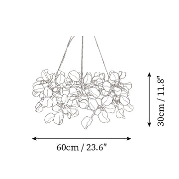 Talisa Ceramic Leaf Chandelier — Dimension drawings 1