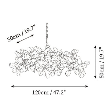 Talisa Ceramic Leaf Chandelier — Dimension drawings 4