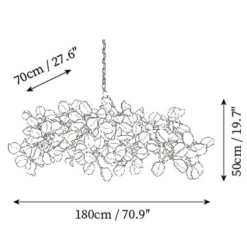 Talisa Ceramic Leaf Chandelier — Dimension drawings 6