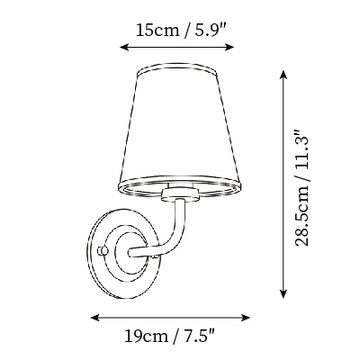 Tiverton Wall Sconce — Dimension drawings 1