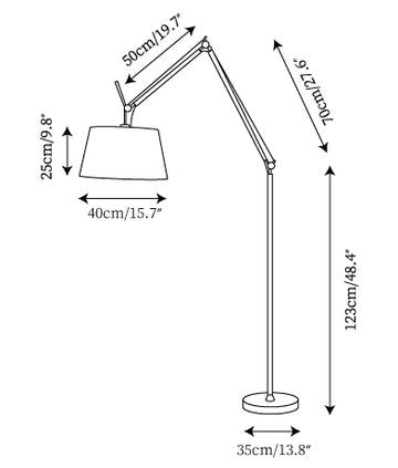 Lampadaire Modern Classic — Plans de dimensions 2