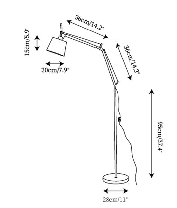 Lampadaire Modern Classic — Plans de dimensions 1