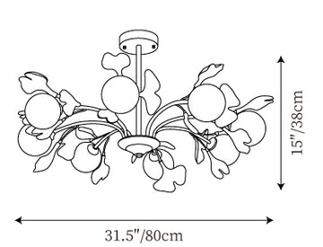 Lampadario Vico Gingko — Disegni dimensionali 2