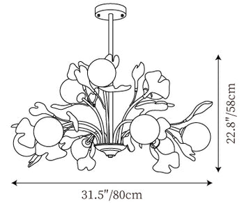 Lampadario Vico Gingko — Disegni dimensionali 3