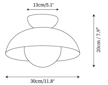 Plafoniera Volo — Disegni dimensionali 1