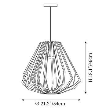 Wood Cage Pendelleuchte — Maßzeichnungen 1