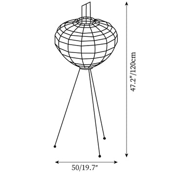 Washi Paper Floor Lamp — Dimension drawings 1
