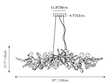 Bianca Porcelain Branch Chandelier — Dimension drawings 1