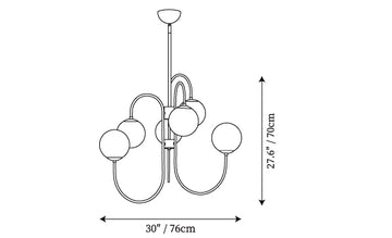 Gooseneck Chandeliers — Dimension drawings 1