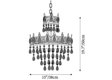 Linfort Brass Chandelier — Dimension drawings 2