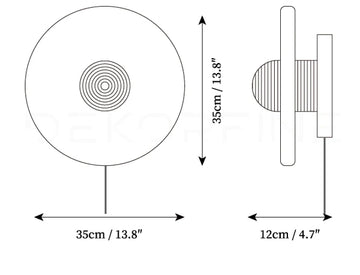 Round Alabaster Plug In Wall Lamp — Dimension drawings 1
