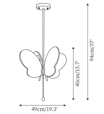 Sabrina Butterfly Pendelleuchte — Maßzeichnungen 1