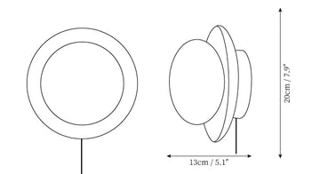 Tablet Plug In Wall Lamp — Dimension drawings 1